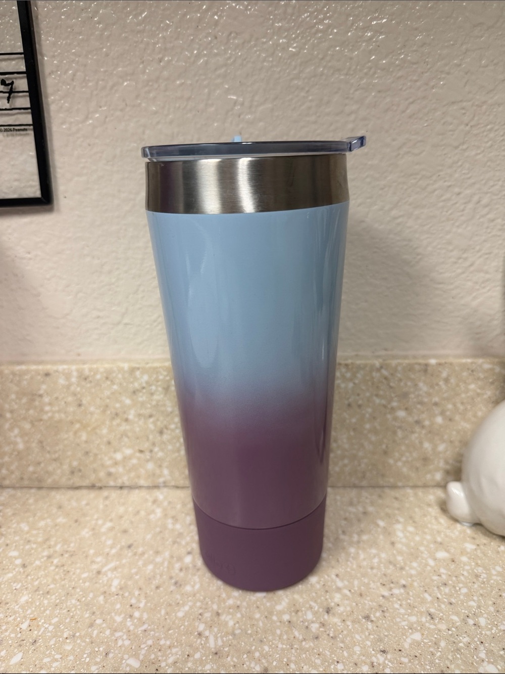 Ombre Blue to Purple Insulated Travel Tumbler - Stainless Accent